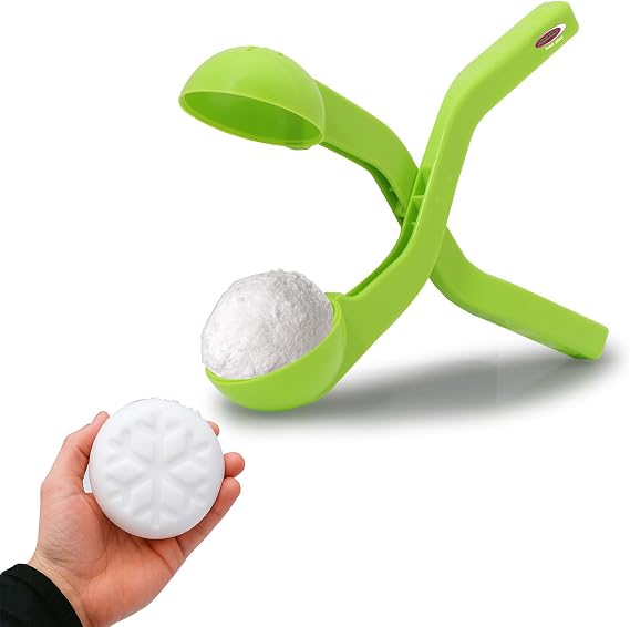 Jamara 460397 460397-Snow Play Maker Scoop 38cm Form Seconds, Fluffy snowballs with 7 cm Diameter, Uncomplicated and Easy to Transport, Green
