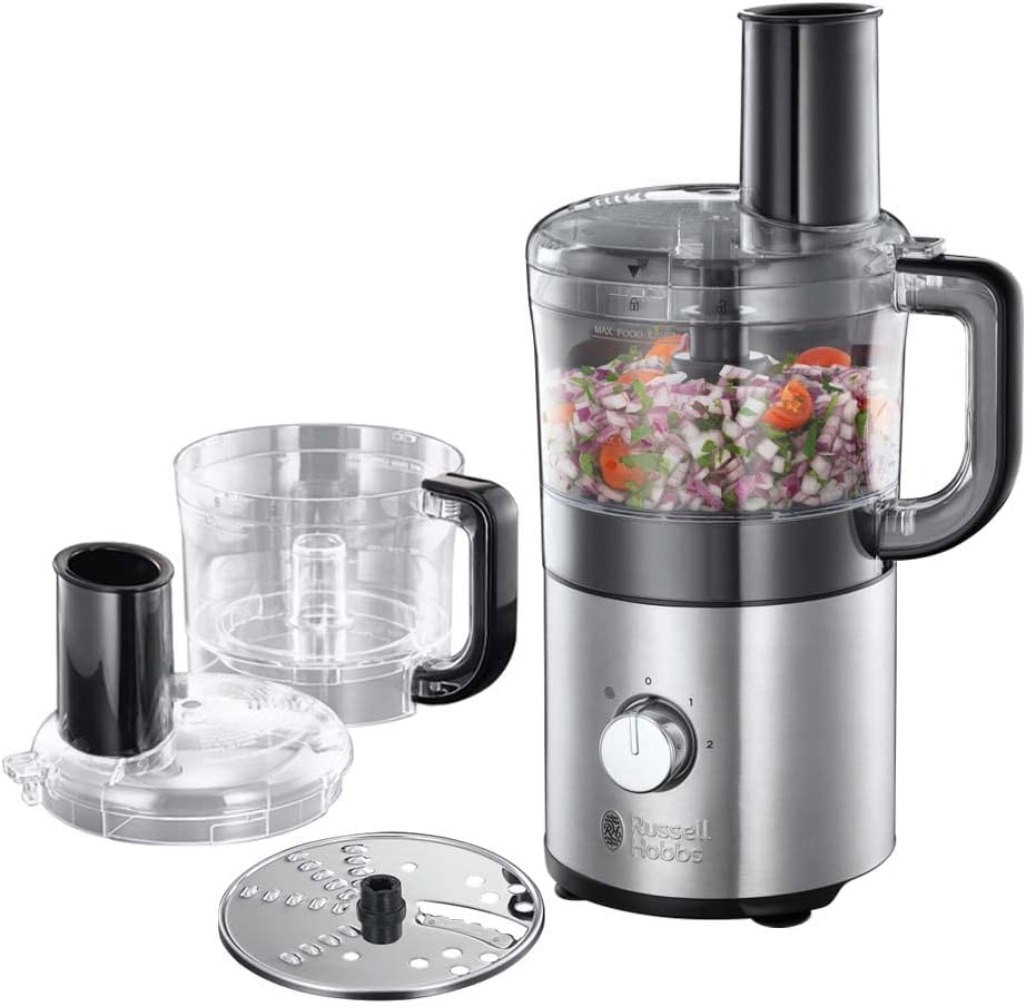 Russell Hobbs 25280-56 Compact Kitchen Kitchen Machine Space Saving Design, Stainless steel