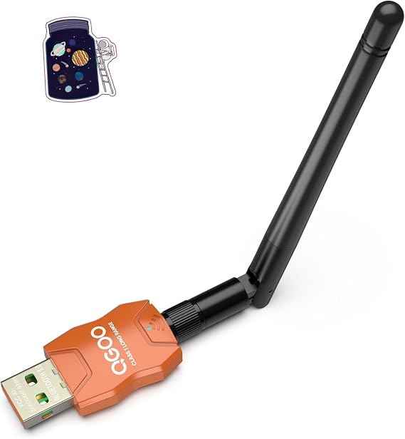 Class 1 Long Range Bluetooth Adapter for PC, QGOO USB Bluetooth Adapter for PC 5.3EDR, Dongle Receiver Support Windows108.187orange-085