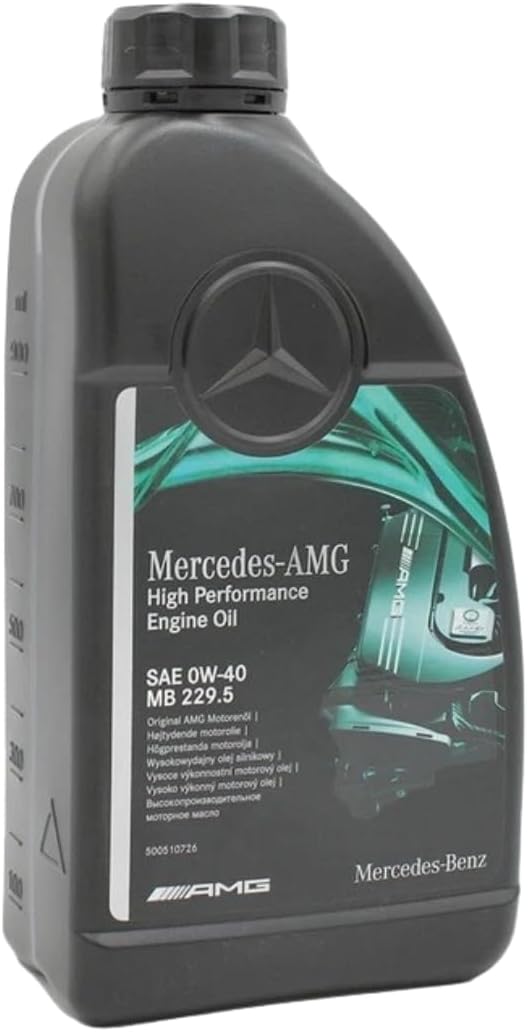 Mercedes-Benz Genuine AMG Engine Oil MB 229.5 SAE 0W-40 1L Fully Synthetic Original Premium Motor Oil for High Performance Engines Fuel Efficiency & Cold Start Performance A000989650811FCCK