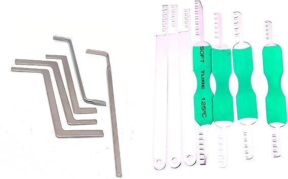 LockPick for House Lock,Locksmith Comb Pick Lock Picking Tool + 5pcs Tension Wrench kit