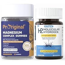 12 PPM H2 Hydrogen Tablets & 300 mg Magnesium Complex Gummies | Daily Supplement Routine | 2 Items