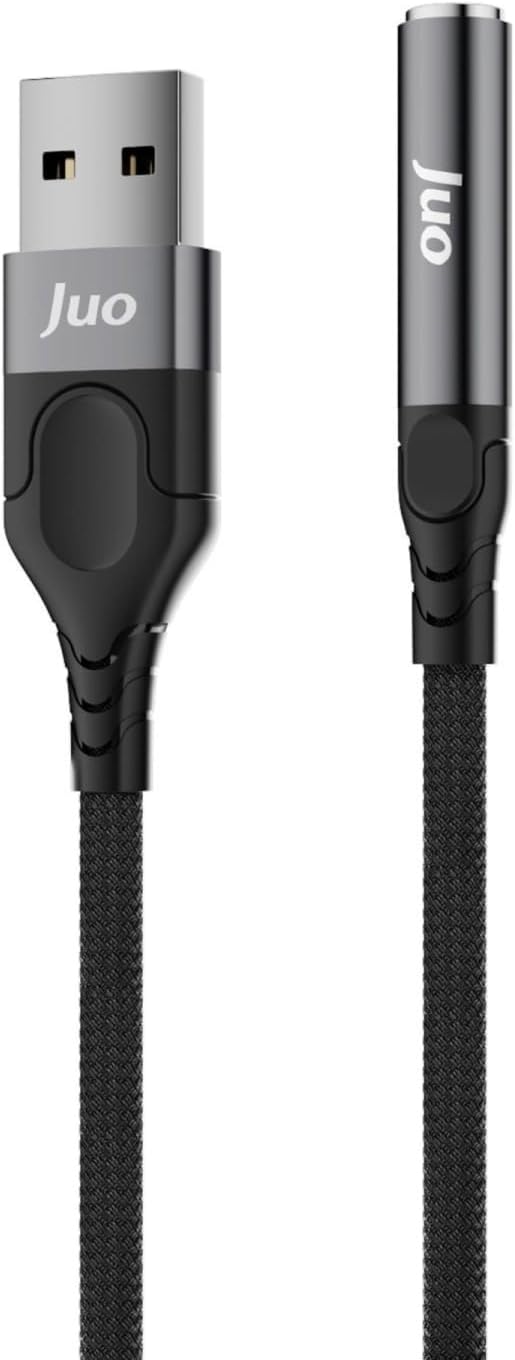 Juo USB-A to 3.5mm Jack Kulaklık Mikrofon Aux Dönüştürücü Harici Ses Kartı