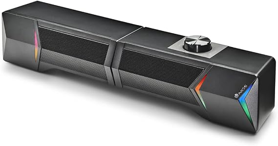 NGS GSX-B1200 - Separable Gaming Soundbar 2.0, Output Power 12 W, RGB Lights, Compatible with Bluetooth 5.0 + Jack Input