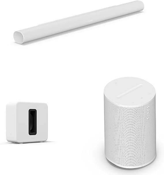 Sonos Arc Ultra Premium Sound Bar + Premium Wireless Subwoofer Sub 4 Sub4 + Era 100 Wireless Speaker White Set