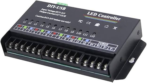 DIY Autonomous Programming Controller 12Way Programmable USB DIY LED RGB Controller for 3528 5050 Strip Module Easy Install