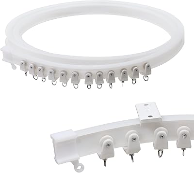 9.8 ft Ceiling Mounted Curtain Track Kit, Flexible Room Divider Rail for RV, Bathroom and Hospital