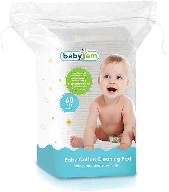 Babyjem Bebek Temizleme Pamuğu 60 Adet Beyaz Çok Renkli 8681049214614