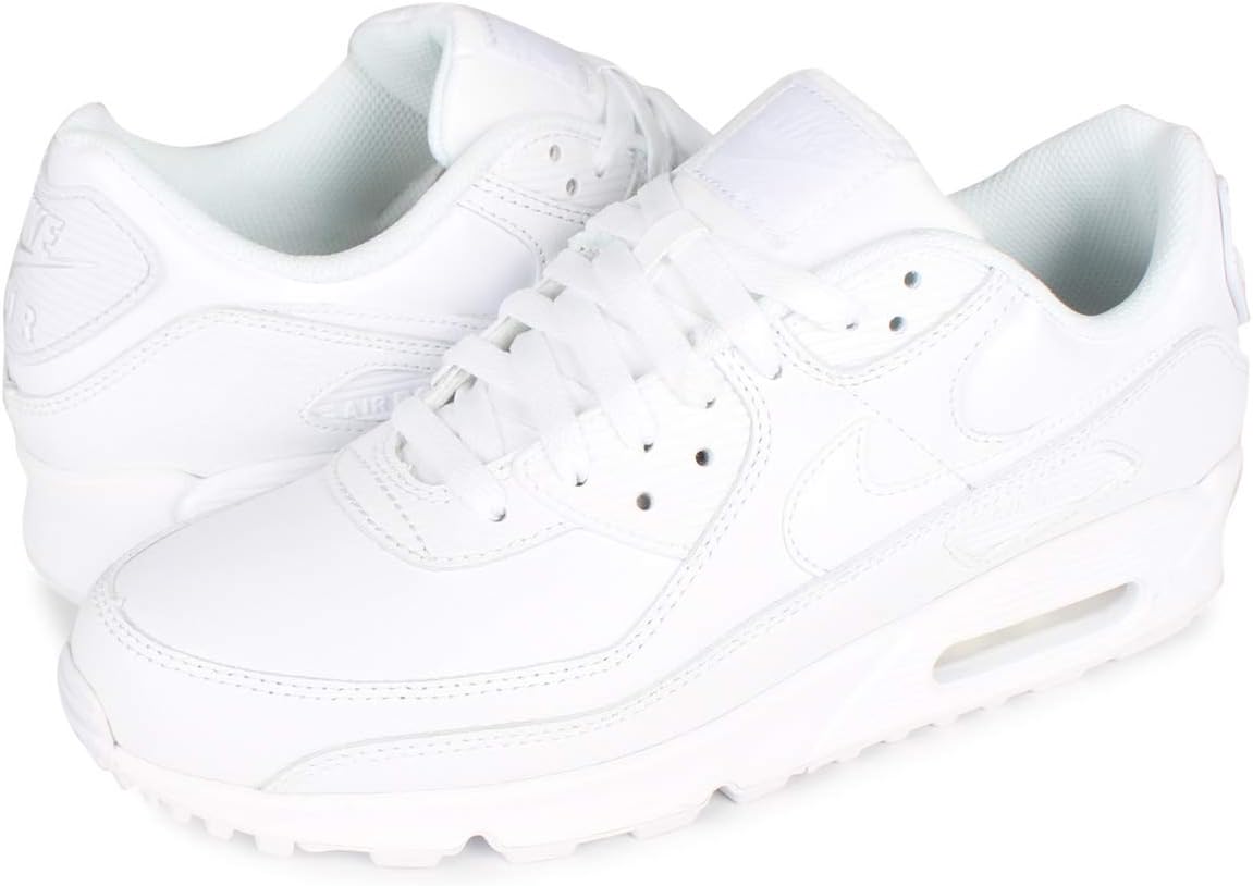 Nike Air Max 90 Air Max 90 Leather Mens CZ5594-100 White White 11.2 inches 28.5 cm