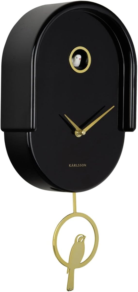 Karlsson Wall Clock 'Cuckoo Tweet' - BLACK (KA6069BK)