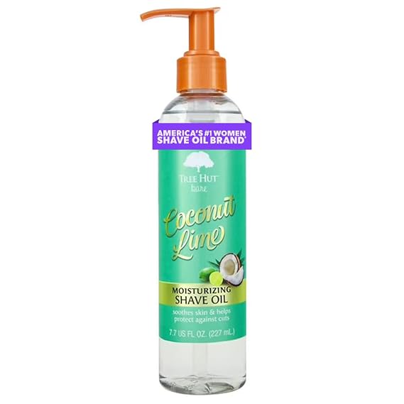 Tree Hut Coconut-Lime Moisturizing Shave Oil, Gel-to-Oil Formula, Ultra Hydrating Barrier for a Close, Smooth Shave, For All Skin Types, 7.7 fl oz