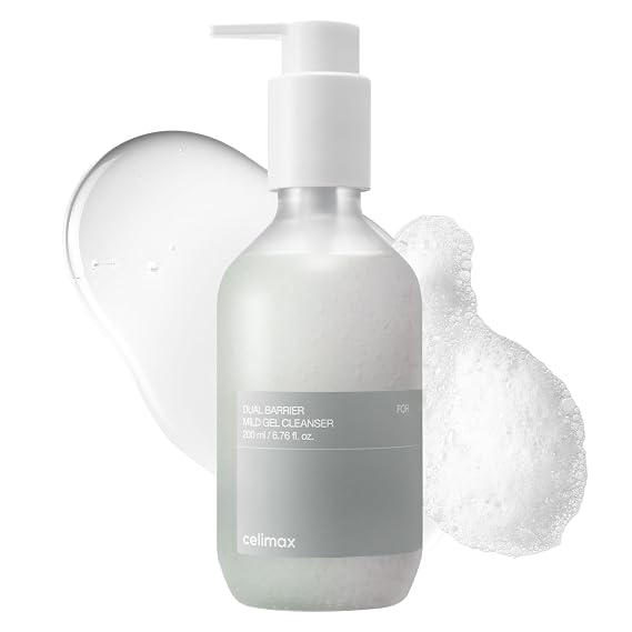 celimax Dual Barrier Mild Gel Cleanser, 6.76 fl.oz | with Ceramide, Facial Cleansing, Hydrating, Moisturizing, Soothing, Calming Face Wash, Korean Skin Care