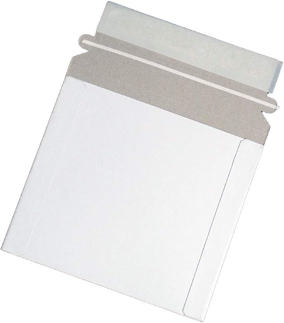 Maxtek CD/DVD Disc White Cardboard Mailers, 6 x 6 3/8 Inches, Self Seal Adhesive Flap, 100 pack.