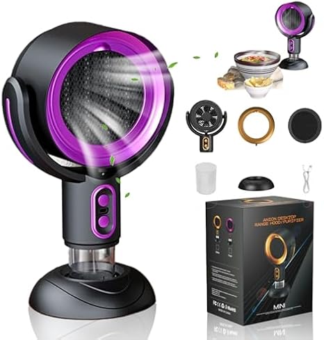 Purifier - Smoke Fan, Smoke Air Purifiers for Smoking Indoors, Portable Adjustable Angle Detachable Purifiers Fan for Indoor BBQ,Hot Pot, Kitchens (Purple)