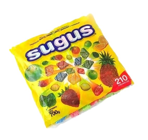 SUGUS Caramelos Masticables Sabor a Frutas Surtido 700 gr. - Gluten Free.