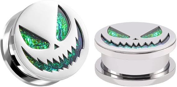 COOEAR 1 Pair Gauges for Earrings Flower Fake Opal Tunnels Ear Plugs Flesh Stretchers Expander 0g to 1 Inch.
