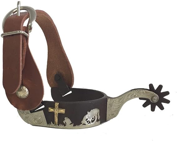 AJ Tack Praying Cowboy Antique Brown Spur Package