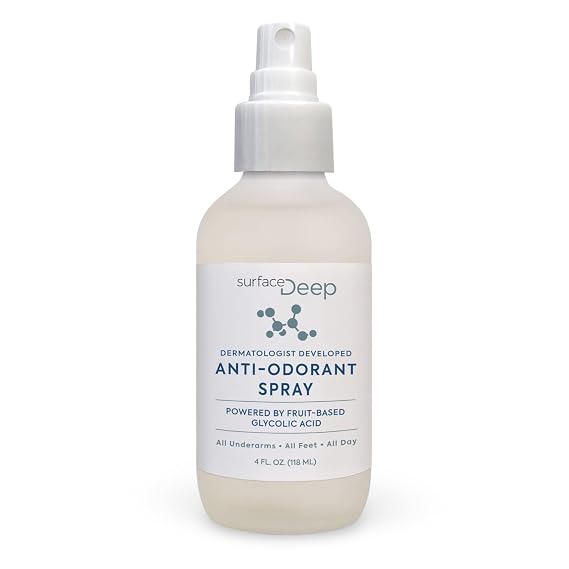 Surface Deep Natural Spray Deodorant for Men/Women, Anti-Odorant, Natural Spray Deodorant for Women and Men, Aluminum Free, Alcohol Free, Cruelty Free. Dermatologist Developed.