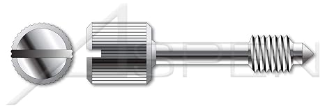 (75 pcs) #6-32 X 1, Head Dia=5/16", Captive Panel Screws, Style 2, Knurled High Head, Slotted Drive, Stainless Steel, Made in U.S.A.