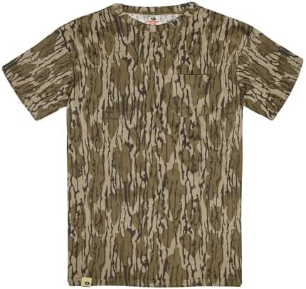 Mossy Oak Youth Hunting Clothes Boys Camo Shirt Short Sleeve Cotton