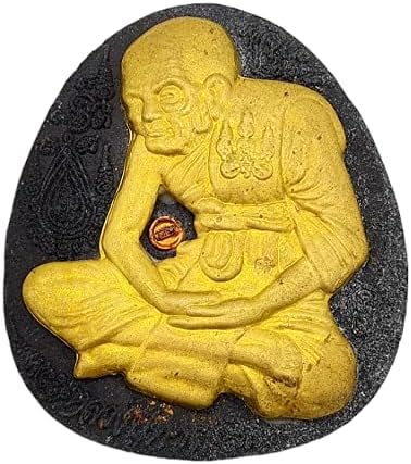 Thai Amulet Phra Pong Lp Tuad Gold Mask by Lp Kalong Protection Buddha Pendant Trimath 50 Edition 5.5 cm.