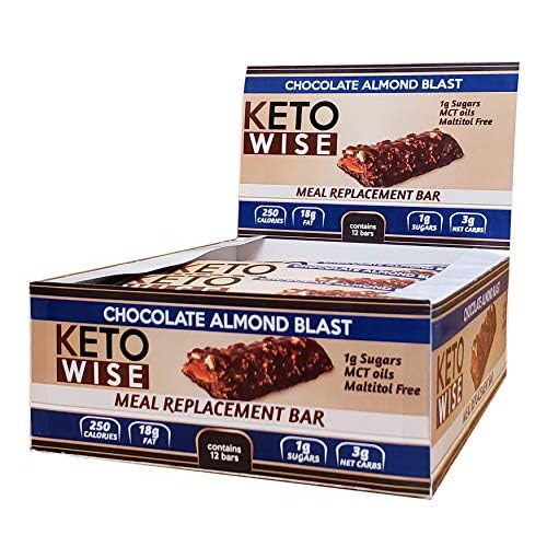 Keto Wise Meal Replacement Bar - Chocolate Almond Blast - Box of 12