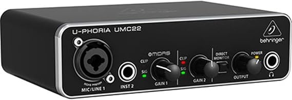 BEHRINGER UMC22 USB Audio Interface with Microphone Preamplifier