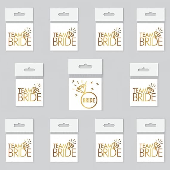 Bride To Be 1 Bride 10 Team Bride Gold Renkli Geçici Dövme Model 2