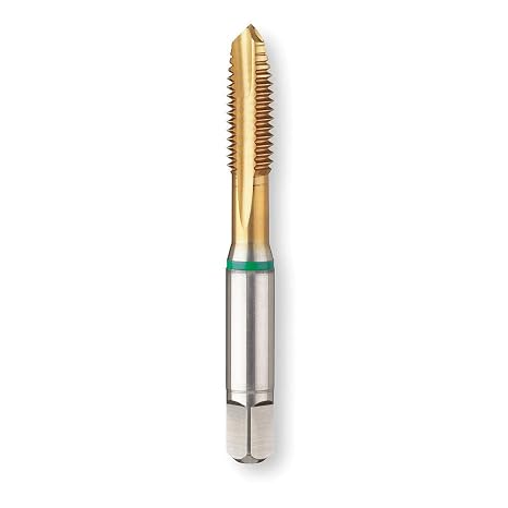 GUHRING 9039170025150 Spiral Flute Tap, Plug, Cobalt, TiN Coating, 3 Flute, 3-56 Size
