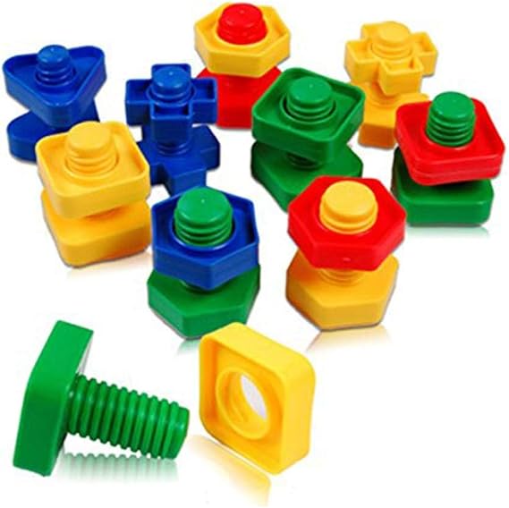 32 Pcs Jumbo Nuts and Bolts, Occupational Therapy Autism, Jumbo Nuts Bolts Toy, Screw nut toy, Screw toy,Jumbo Screw Nut