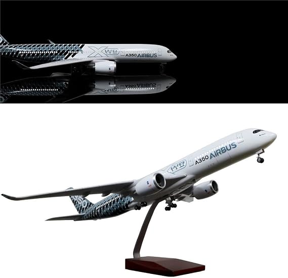 24-Hours 18 1:142 Airplane Model Aisbus 350 XWB Plane Model with LED Light(Touch or Sound Control) for Decoration or Gift