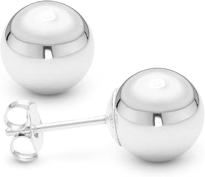 Sterling Silver Ball Stud Earrings