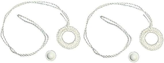 Two Pack Roller Window Shade Double Crochet White Ring Pull & Screw Button Set from