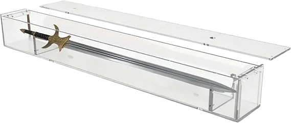 FixtureDisplays 31.5 X 4 X 4" Clear Acrylic Sword Display Small Wall Mount Table Top 100089-SWORD-NPF