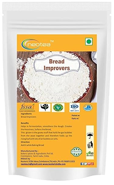 Neotea Bread Improver for Soft Bread and Baking | Dough Enhancer and Conditioner | Softener, Cake Enhancer, and Whole Grain Improver | Additive to Make Softer | Instant Baking Powder | (200 Grams)