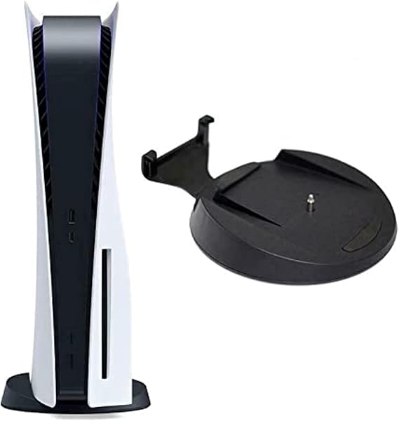 PS5 Stand Replacement Vertical Stand with Screw for PlayStation 5 Console Digital Edition and Disc Version (Black ps5 Base)