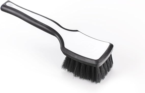 Detail Factory - ProGrip Interior Scrub Brush - Soft Bristles - Rubber Grip for Maximum Stability and Comfort - Curved Head Profile for Better Clearance - Black Ice