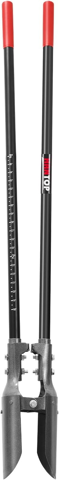 Post Hole Digger Fiberglass Handle with Scale Mark 58in for Digging | Heavy Duty, Manual Post Hole Digger,Sturdy Fiberglass Handle With Scale Mark,Hole Digger for Fence Posts,Digging Tools