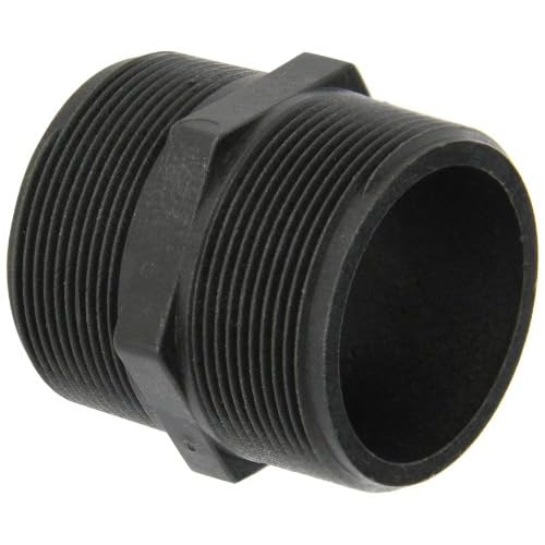 Banjo NIP200-SH Polypropylene Pipe Fitting, Short Nipple, Schedule 80, 2 NPT Male, 2-12 Length