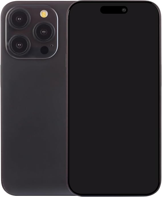 MockupArt Dummy Smartphone Mock Up Real Size iPhone 15 Pro Black Titanium Black Screen Display Model