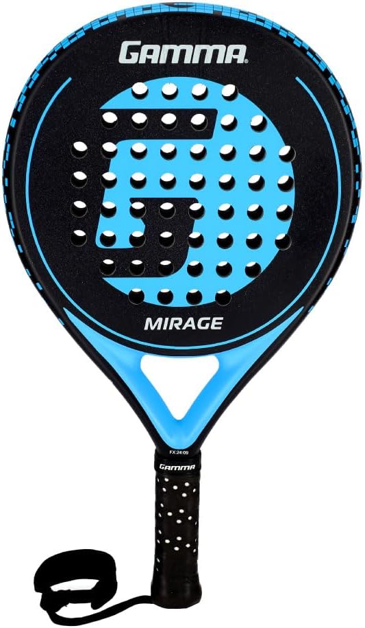 Gamma Mirage Padel Racket Round Shape for Forgiveness & Maneuverability with Large Sweet Spot, Soft Feel - Enhanced Control, Spin, and Comfort for Skill Development