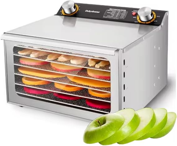 Home Freeze Dryer Machine, 6-18 Stainless Steel Trays, Food Dehydrator with 12-Hour Timer & 90F Max Temperature, 6 Layers for Preserving Fruits, Vegetables & More