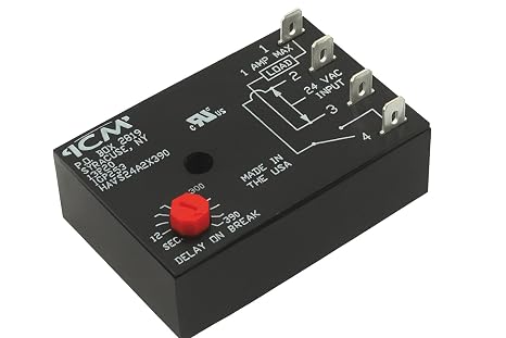 ICM Controls ICM253 Fan Delay Timer, 12-390 Seconds Adjustable Off Delay