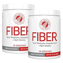 Silver Fern Tino Natural Gluten Free Prebiotic Fiber Supplement - with Tart Cherry Extract & Polycan Black Yeast Extract - Non-GMO, Water Soluble Fiber Powder Mix (1 Canister - 15.9 Oz)