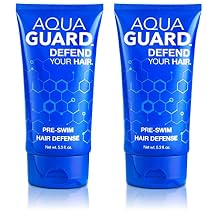 AQUA GUARD Pre-Swim Hair Defense | Protect Hair Before You Swim | Prevents Chlorine Damage + Softens Hair While Swimming | Made in California | Color Safe, Leaves Hair Smelling Great | 5.3 oz (2 Pack)