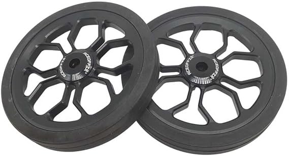 Large Easy Wheels for Brompton Folding Bike,easywheel diameter 80 mm (black)