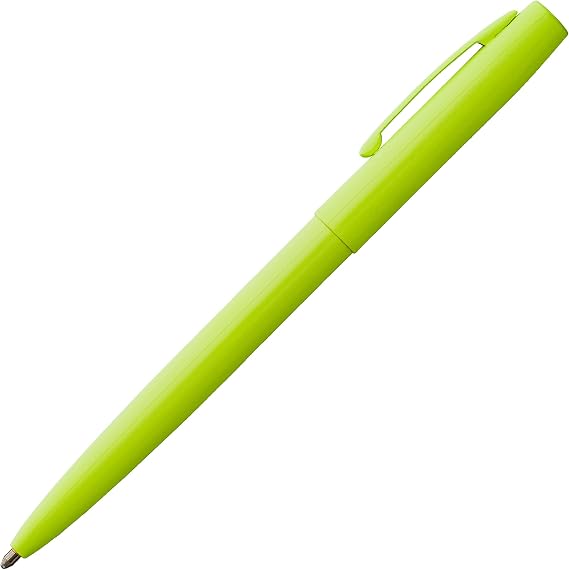 Fisher Space Pen Fluorescent Yellow Cap-O-Matic Pen, Pressurized Ballpoint Pen, Writes Upside Down and in Extreme Temperatures, Black Ink, Medium Point, Pocket Clip, Made in the USA