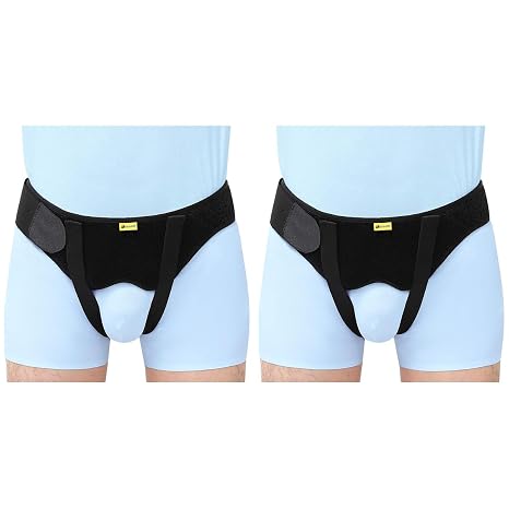 TENB Hernia Belt for Men Hernia Support Truss for Single/Double Inguinal or Sports Hernia, Adjustable Waist Strap with 2 Removable Compression Pads Breathable Material
