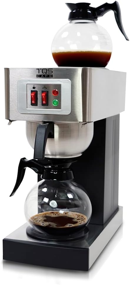 TQS CAFE Commercial Coffee Maker, Double 12-Cup Stainless Steel