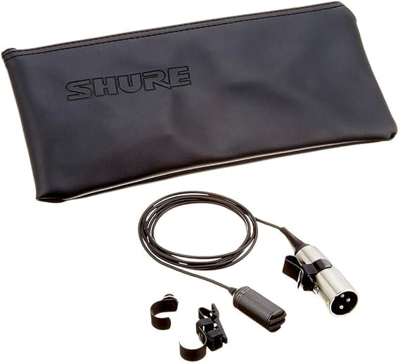 Shure SM11 Omnidirectional Miniature Dynamic Lavalier Microphone with Flexible, Long-Life Cable, Tie Clasp Assembly, Tie Tack Assembly, Connector Belt Clip and Zippered Carrying Bag (SM11-CN)